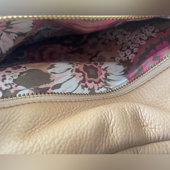 Vera Bradley Retired Spring 2016 Blush Pink Patten Peachy Tan Crossbody Satchel - Picture 4 of 5